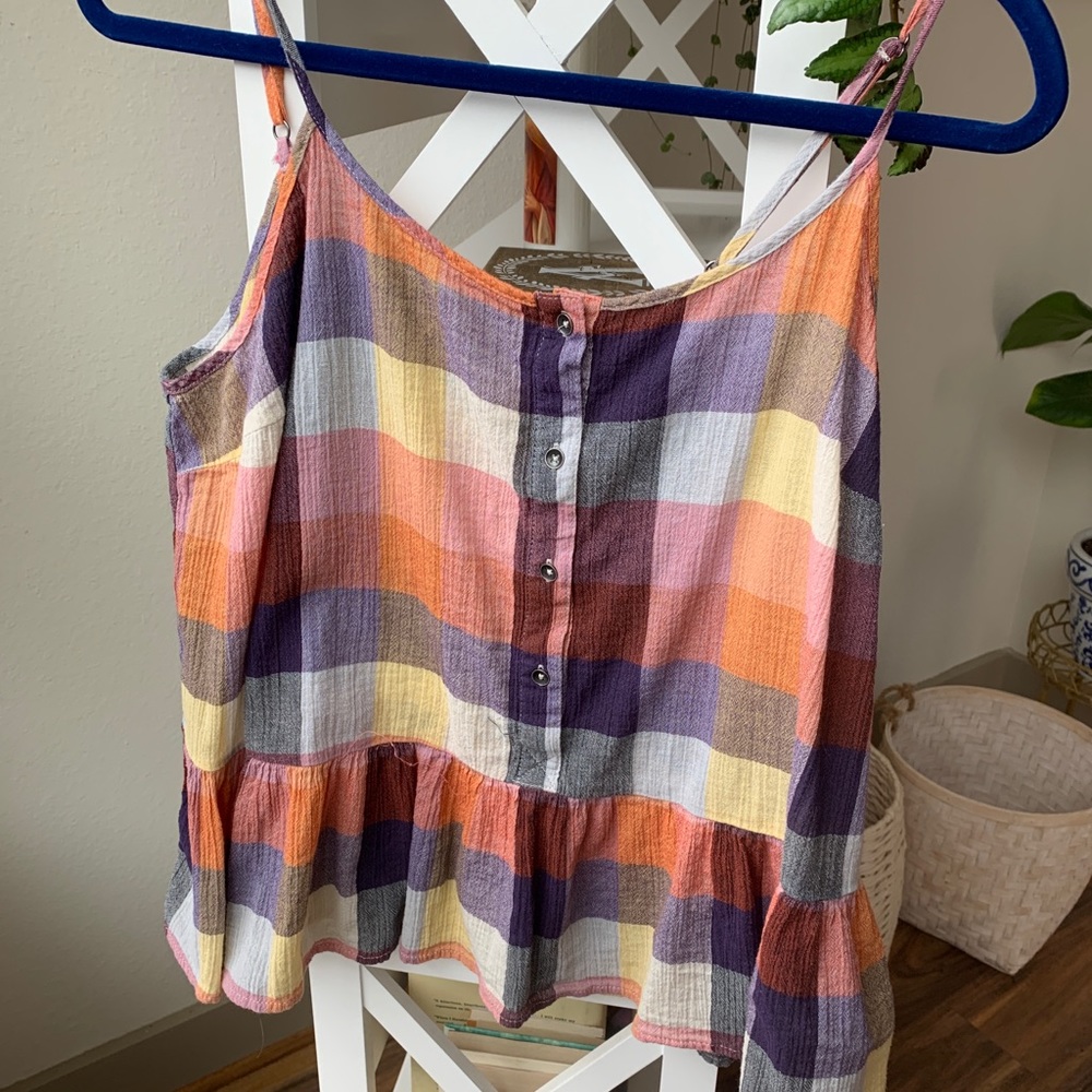 Plaid fall color tank